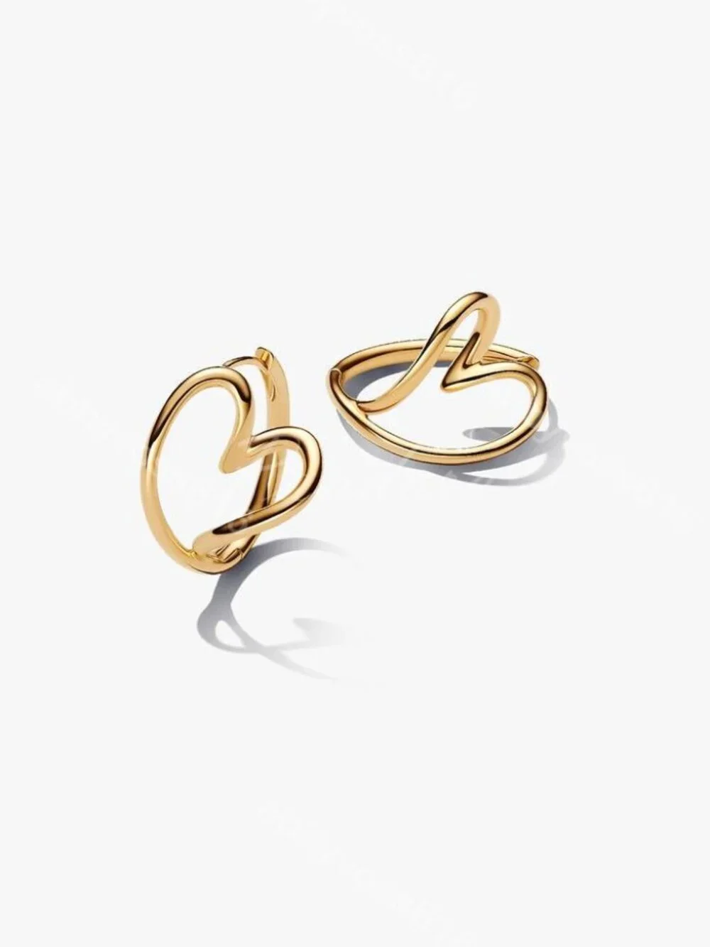 Pandora Organically Shaped Heart Hoop Earrings